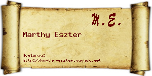 Marthy Eszter névjegykártya